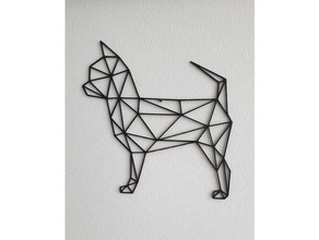 chihuahua geométrico arte parede cão 3d print model - Mito3D