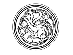 headed targaryen dragon logo 3d print model - Mito3D