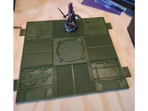 industrial linking floor tiles boardgame cnc machine factory necromunda scifi warhammer 40k zone mortalis 3d print model - Mito3D