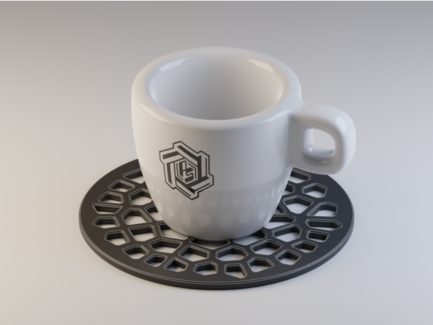 voronoi Untersetzer Getränk Tasse Achterbahn Trinken Getränke Design Gittergewebe Stil 3D print model - Mito3D