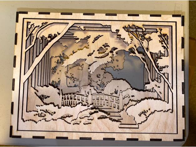 landscape box remix decoration diarama lasercut 3D print model - Mito3D