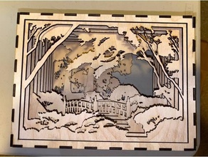 landscape box remix decoration diarama lasercut 3d print model - Mito3D