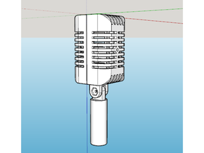 Jahrgang mic kräftiger Mikrofon retro 3d print model - Mito3D