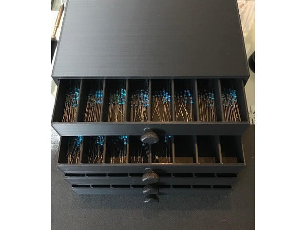 resistor box drawer storage 3D print model - Mito3D