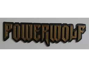 powerwolf logo 2020 3d drums fan fanart germany guitar headbanger heavymetal heavy metal holy grail longliveheavymetal loud music musik plate powermetal power schild schilder wacken open air 3d print model - Mito3D