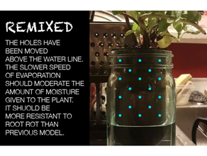 mason jar watering evaporation plant potter automatic pot vase water waterer 3d print model - Mito3D