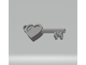 fhw heart key charm cosplay prop accessory hart lucky necklace valentine valentines day gifts vday 3d print model - Mito3D