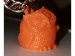 sorridente coruja chaveiro animal pássaro fofa figura chave anel 3d print model - Mito3D