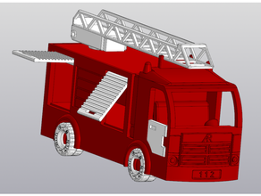 camion macchina dei pompieri veicolo 3d print model - Mito3D