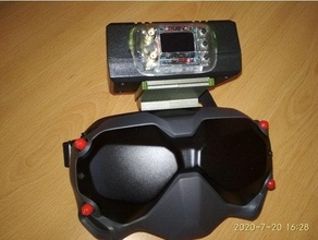 dji hd fpv goggles analog holder receiver mount 3d print model - Mito3D