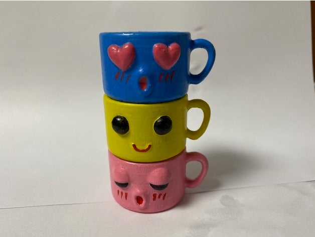 coffee character cup 3D print model - Mito3D