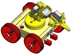 robot 4x4 araba kol arduino kontrollü Bluetooth robotik 3d print model - Mito3D