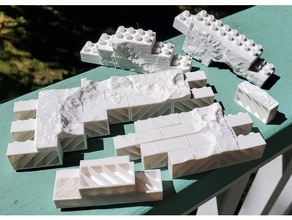 montini nasa mars gusev crater wall set lego compatible block bouwstenen brick briques spirit rover relief science space topography 3d print model - Mito3D