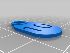 cable tag number 0 - 10 chain management custom nametag 3d print model - Mito3D