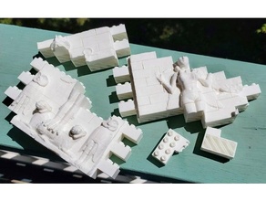 montini Königin Nacht Mauer einstellen Lego kompatibel 3d print model - Mito3D