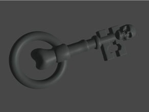 esqueleto llave hueso latón puerta mal pirata escalofriante Clásico 3d print model - Mito3D