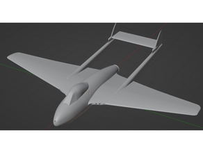 Havilland vampir uçak dh100 araç savaş kuşu ww2 3d print model - Mito3D