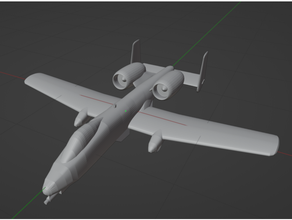 fairchild republic a-10a thunderbolt ii a-10 a10 a10a airplane plane usaf warthog 3d print model - Mito3D