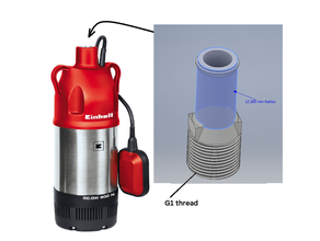 g1 fil tuyau connecteur gc dw 900n submersible pression pompe 3d print model - Mito3D