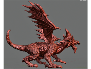 Drago giovane rosso dd dungeon draghi rpg tavolo giochi 3d print model - Mito3D