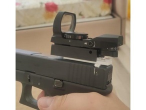 airsoft glock arrière vue 11mm picatinny rail 3d print model - Mito3D