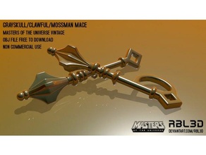 castle grayskull weapons rack mossman clawful mace motu vintage weapon 3d print model - Mito3D
