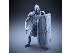 skeleton - heavy infantry sword + square shield idle pose boardgame boardgames dnd miniature miniatures rpg tabletop gaming 3d print model - Mito3D
