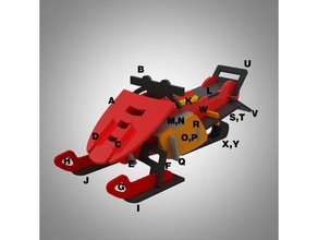 snowmobile 3d puzzle 3d print model - Mito3D