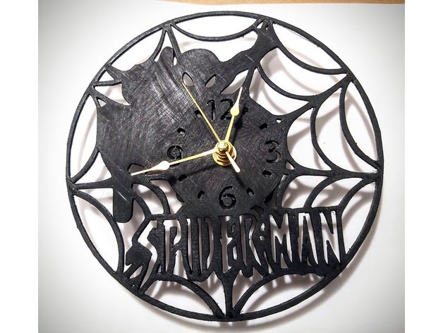 homme araignée mur l'horloge remix stupéfaction décoration 3D print model - Mito3D