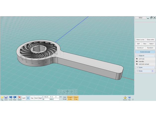 3d printable ratchet 3D print model - Mito3D