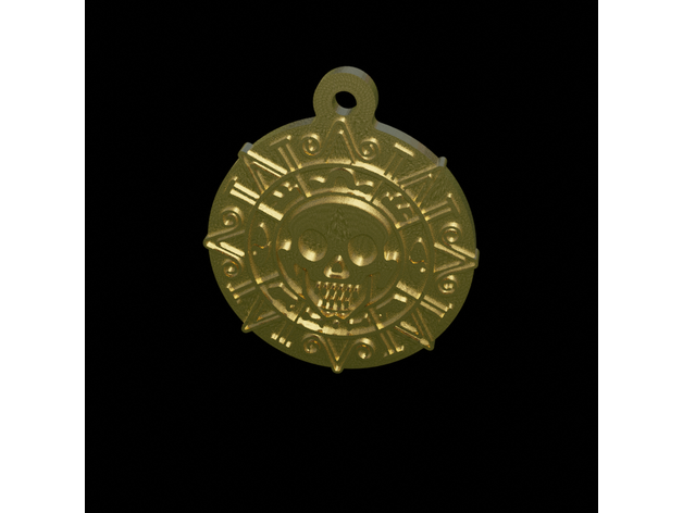 pirates caribbean gold coin medal 3D print model - Mito3D