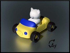 piggy car assembly c47 creality ender 3 figurine miniature pig toy 3d print model - Mito3D