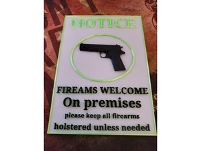 armi fuoco 2 2nd emendamento pistola cartello pistole 3d print model - Mito3D