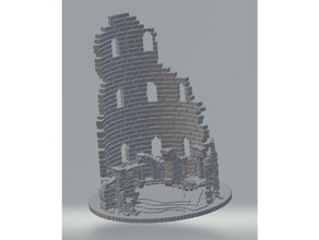 cassé mur Château ruines 3d print model - Mito3D