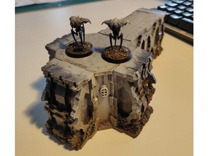 necromunda - broken wall piece mdf terrain wargaming 3d print model - Mito3D