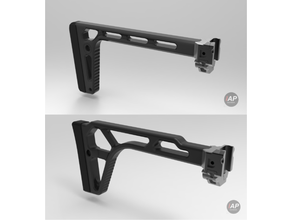 skeleton foldable stock - demo 6mm airsoft airsoft accesories airsoft attachment airsoft parts ar15 buffer tube foldable foldable stock iap mp5 mpx sig skeleton stock 3d print model - Mito3D