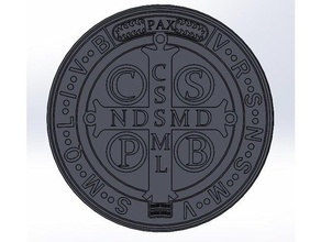 médaille san Benito cruz Benoît traverser 3d print model - Mito3D