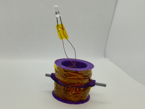 faraday ley generador imanes bobina cobre cable emf LED vástago voltaje 3d print model - Mito3D