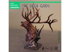 deer gods - trophy mount head dnd mini miniature elk 3d print model - Mito3D