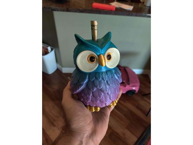owl bank plug coin piggy 3D print model - Mito3D