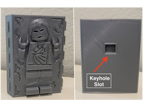 lego carbonite han solo keyhole slot wall mount decor display funny mashup nostalgia parody pop culture star wars tinkercad mounted 3d print model - Mito3D