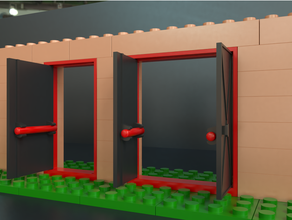 lego compatible escape doors building blocks door brick 3d print model - Mito3D