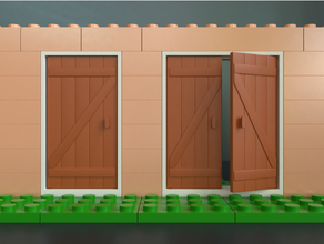 lego compatible wooden doors building blocks door brick rustic toy 3d print model - Mito3D
