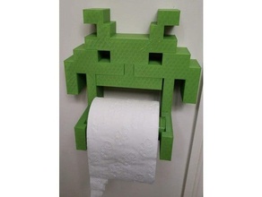 space invader toilet roll holder small printers paper 3d print model - Mito3D
