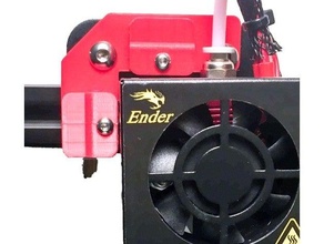 ender 3 - magnetic fan shroud mount 3d printer parts printing bowden hotend cooling creality pla red 3d print model - Mito3D