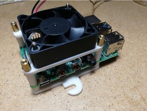 wall mount 50mm fan bracket raspberry pi case 3d print model - Mito3D