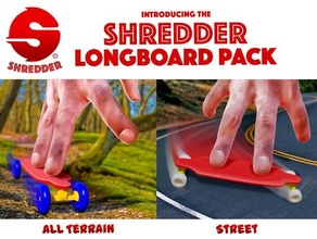 shredder pack - longboard finger sized fingerboard longboards skateboard toy 3d print model - Mito3D