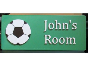 john's room plate johns nameplate soccer ball 3d print model - Mito3D