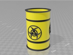 bio waste barrel biohazard 3d print model - Mito3D