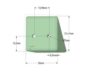 mounting brackets 30x30mm cable duct 3d print model - Mito3D